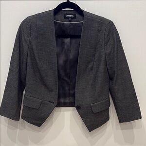 Express Women's Gray Cropped Blazer